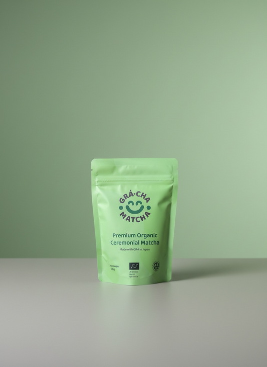 GRA CHA premium first-harvest Japanese ceremonial matcha – luxury organic green tea for high-end wellness