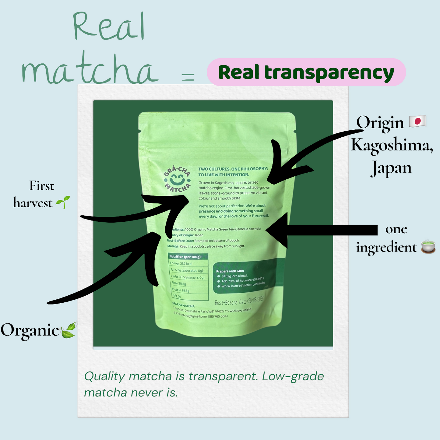 Ceremonial Grade Matcha (100g) | Grá Cha matcha